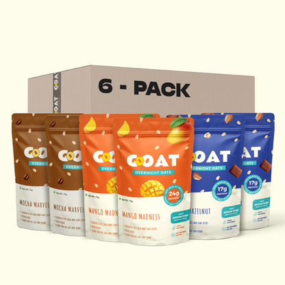 High Protein box (Pack of 6) | Choco-nut Crunch, Mango Madness, Mocha Marvel - 450g